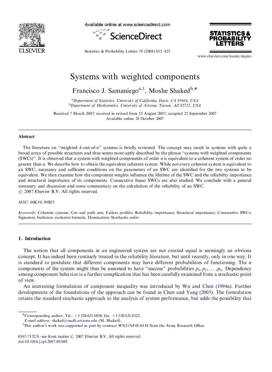 Systems with weighted components