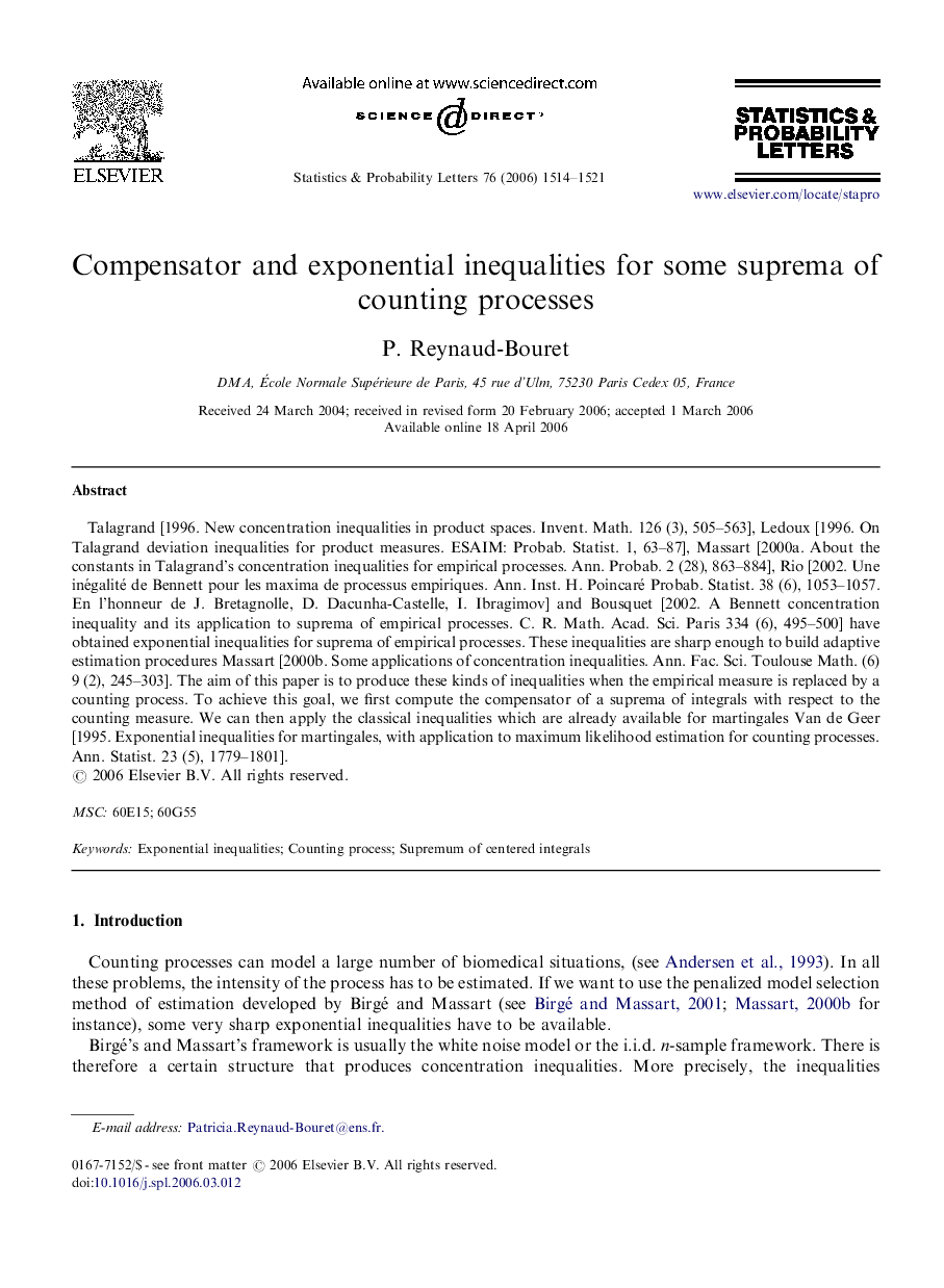 Compensator and exponential inequalities for some suprema of counting processes