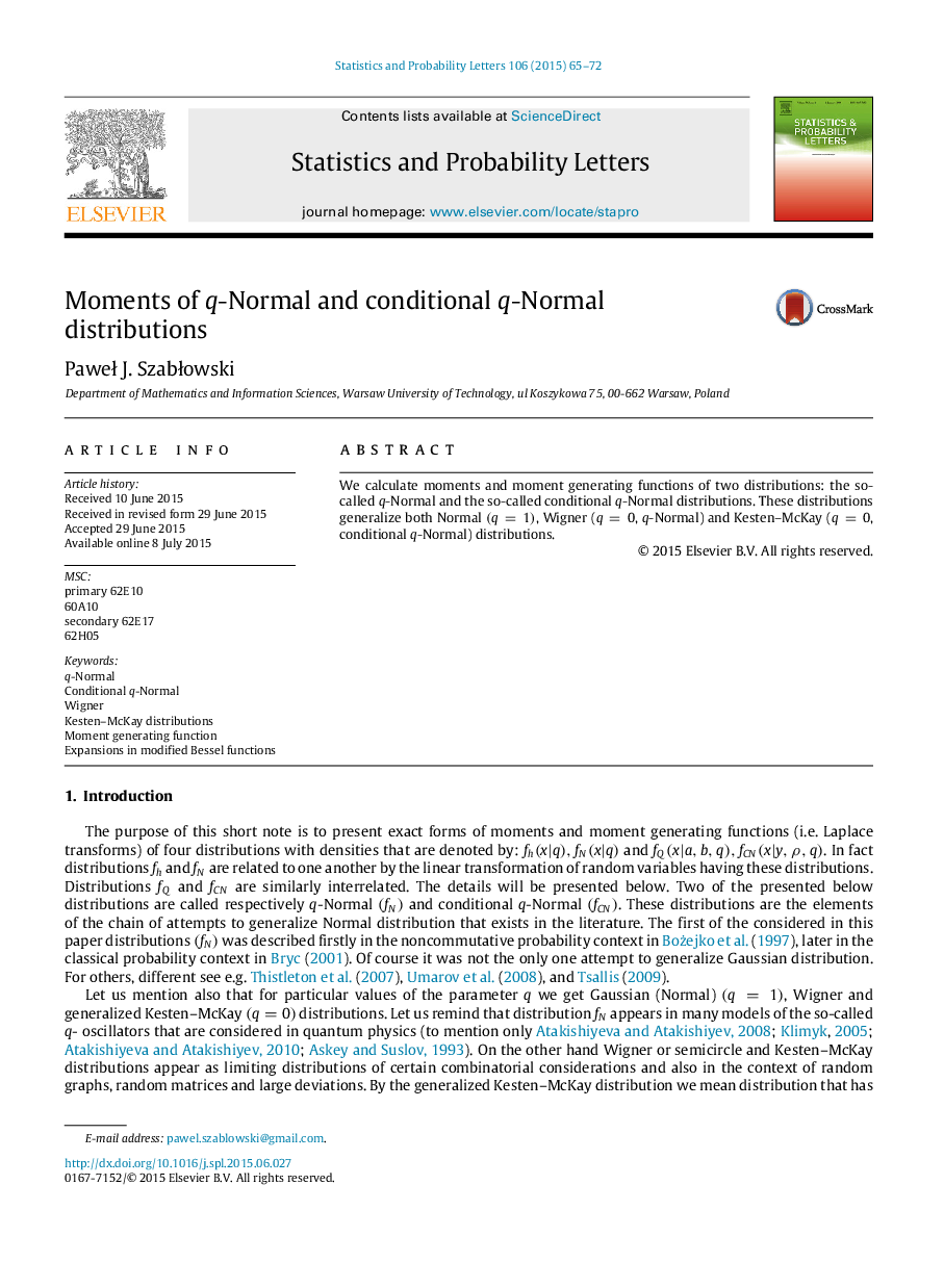 Moments of qq-Normal and conditional qq-Normal distributions