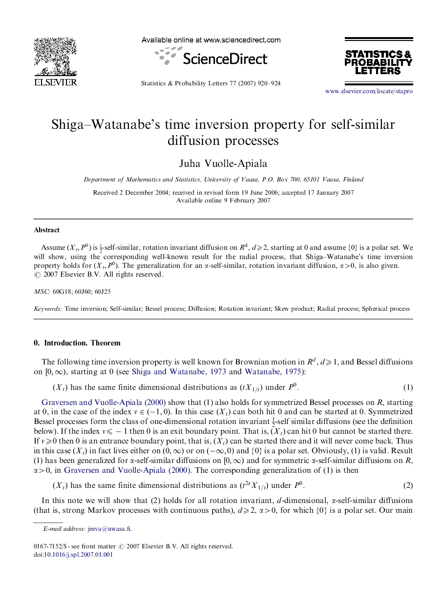 Shiga-Watanabe's time inversion property for self-similar diffusion processes