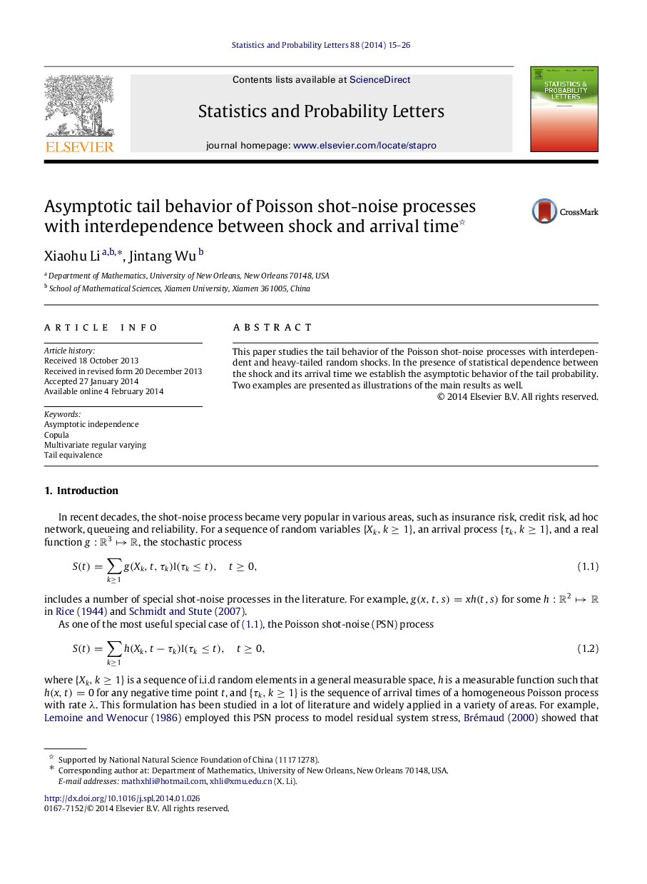 Asymptotic tail behavior of Poisson shot-noise processes with interdependence between shock and arrival time