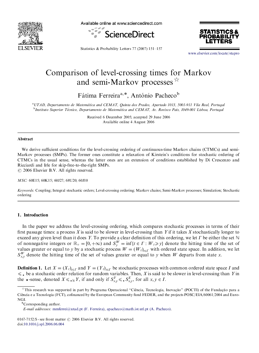 Comparison of level-crossing times for Markov and semi-Markov processes 