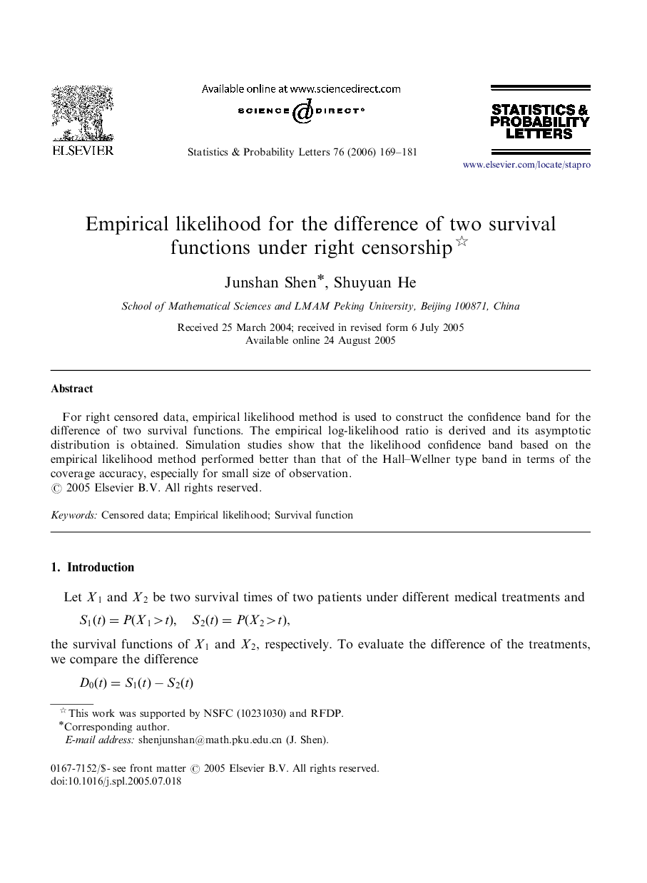 Empirical likelihood for the difference of two survival functions under right censorship 