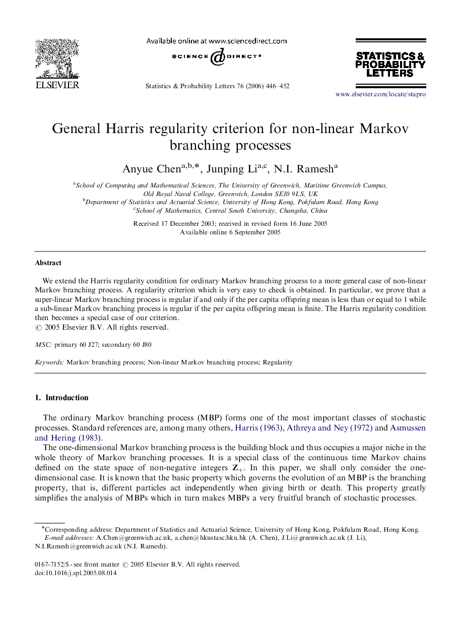 General Harris regularity criterion for non-linear Markov branching processes