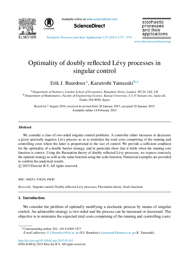 Optimality of doubly reflected Lévy processes in singular control