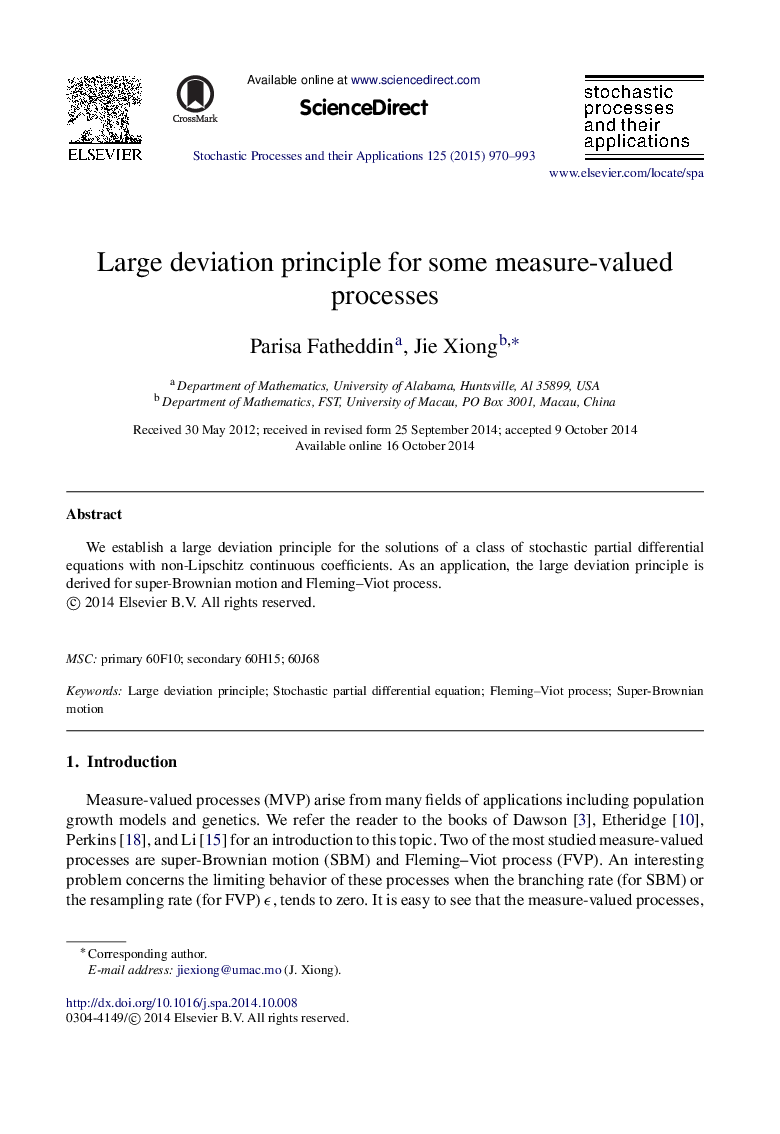 Large deviation principle for some measure-valued processes