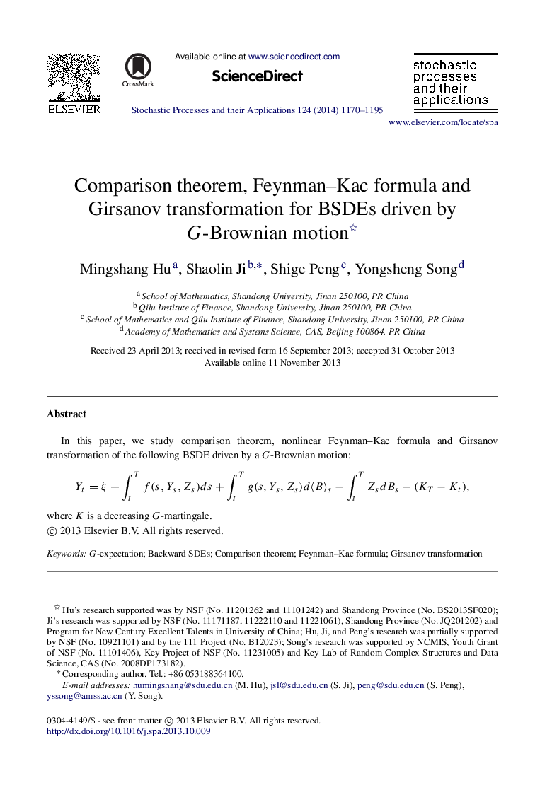 Comparison theorem, Feynman–Kac formula and Girsanov transformation for BSDEs driven by GG-Brownian motion 