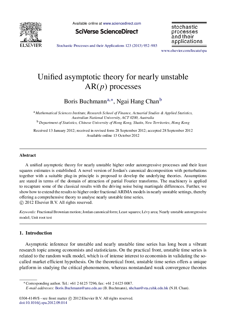 Unified asymptotic theory for nearly unstable AR(pp) processes