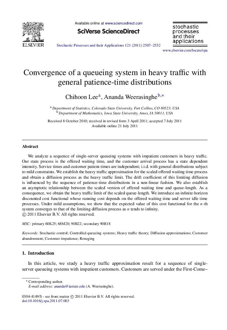 Convergence of a queueing system in heavy traffic with general patience-time distributions