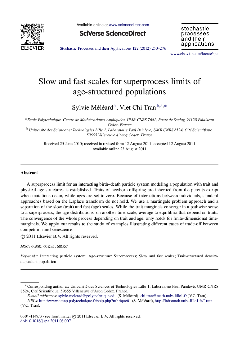 Slow and fast scales for superprocess limits of age-structured populations