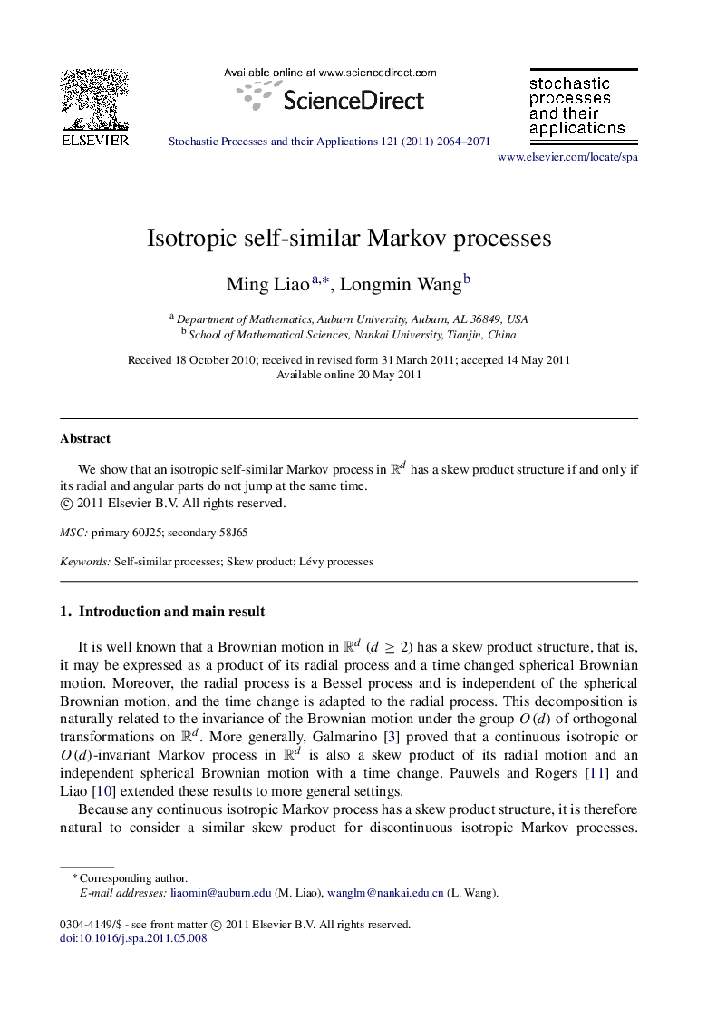 Isotropic self-similar Markov processes