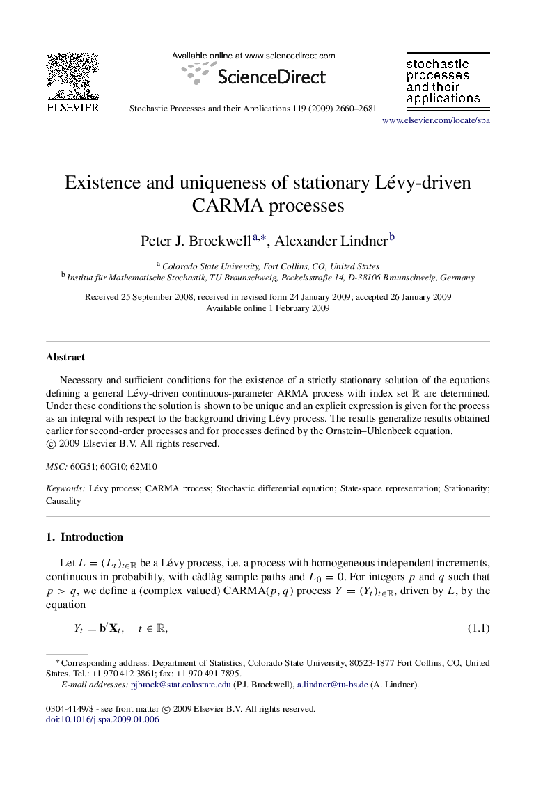 Existence and uniqueness of stationary Lévy-driven CARMA processes