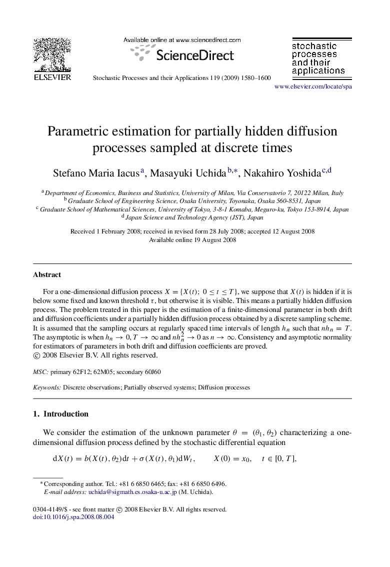 Parametric estimation for partially hidden diffusion processes sampled at discrete times
