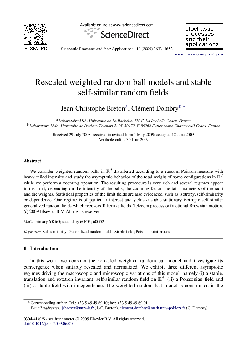 Rescaled weighted random ball models and stable self-similar random fields