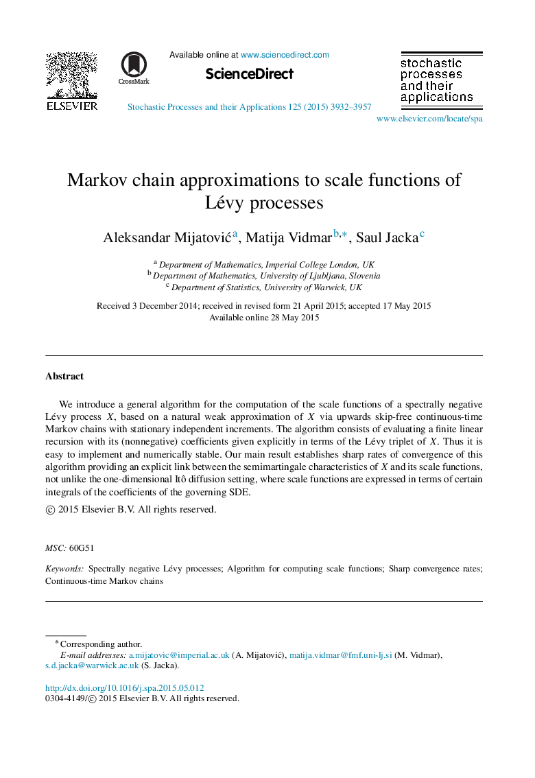 Markov chain approximations to scale functions of Lévy processes