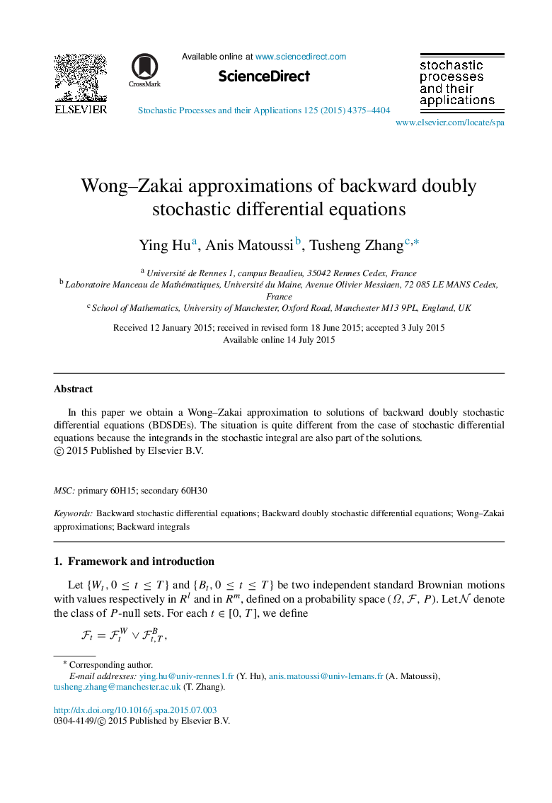 Wong–Zakai approximations of backward doubly stochastic differential equations