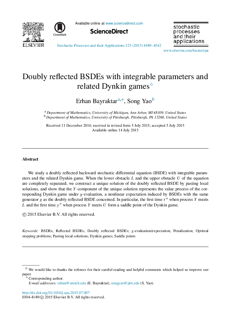 Doubly reflected BSDEs with integrable parameters and related Dynkin games 