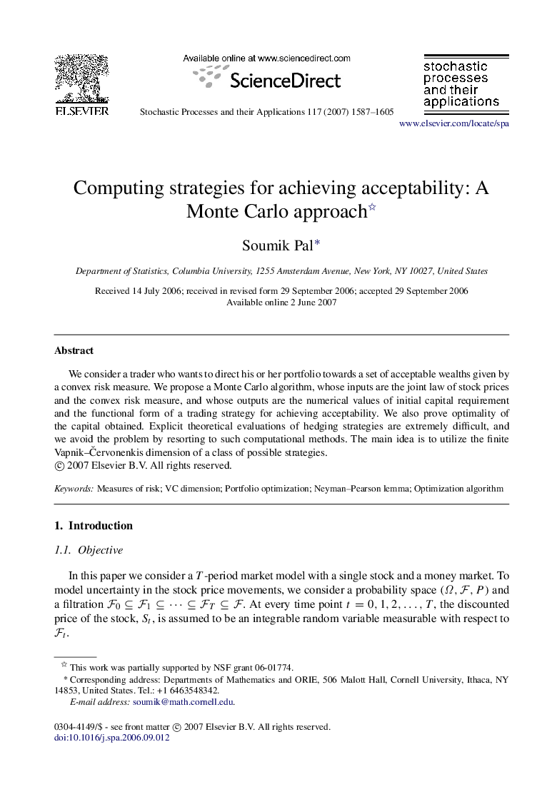 Computing strategies for achieving acceptability: A Monte Carlo approach 