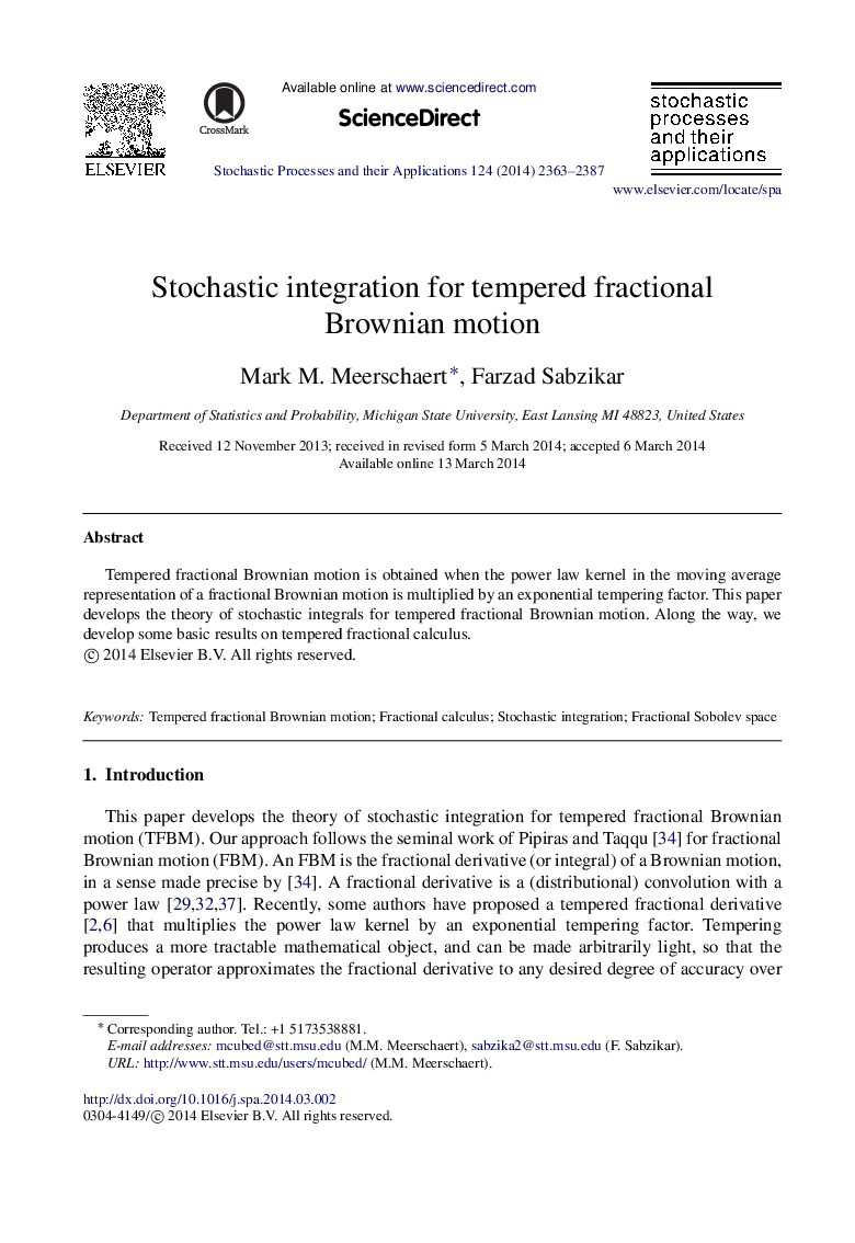 Stochastic integration for tempered fractional Brownian motion