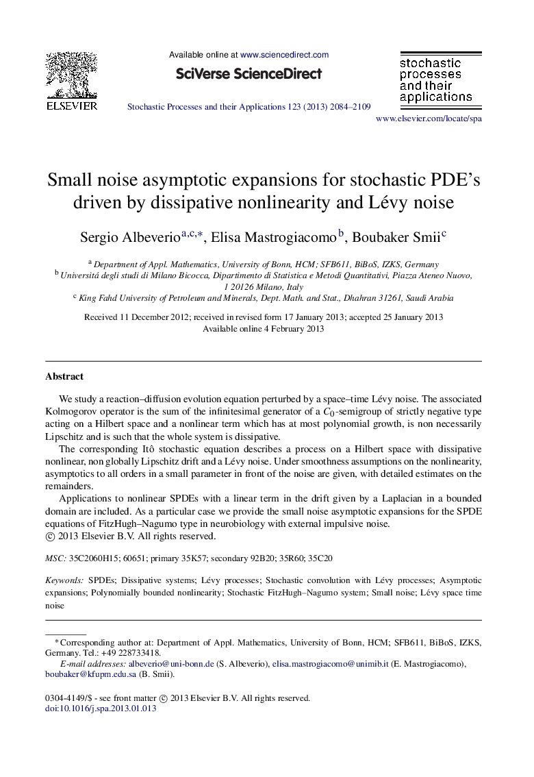 Small noise asymptotic expansions for stochastic PDE’s driven by dissipative nonlinearity and Lévy noise