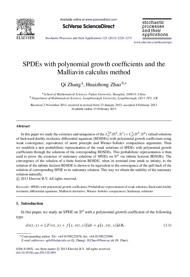 SPDEs with polynomial growth coefficients and the Malliavin calculus method