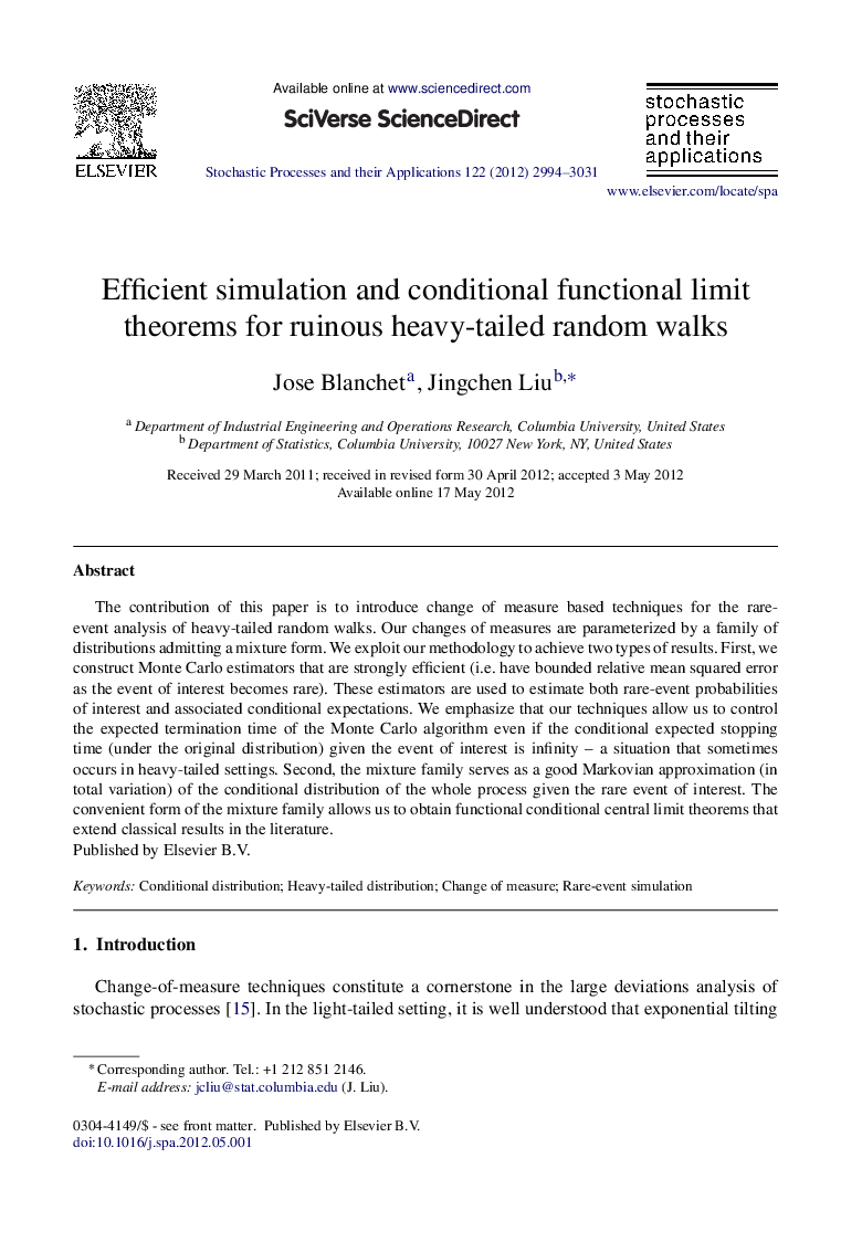 Efficient simulation and conditional functional limit theorems for ruinous heavy-tailed random walks