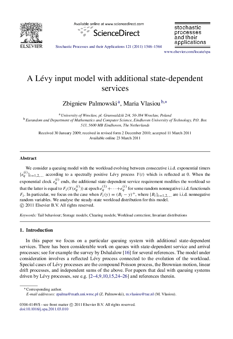 A Lévy input model with additional state-dependent services