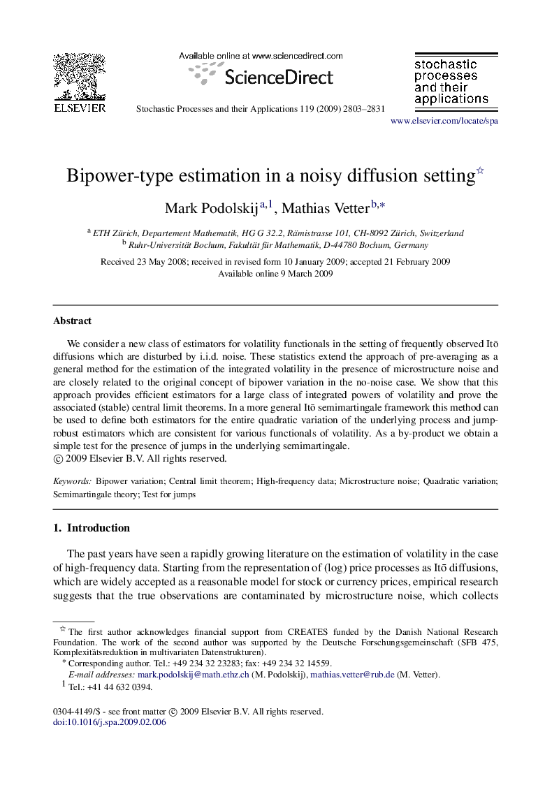 Bipower-type estimation in a noisy diffusion setting 