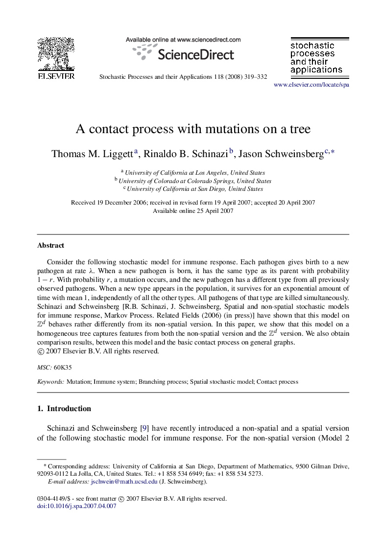 A contact process with mutations on a tree