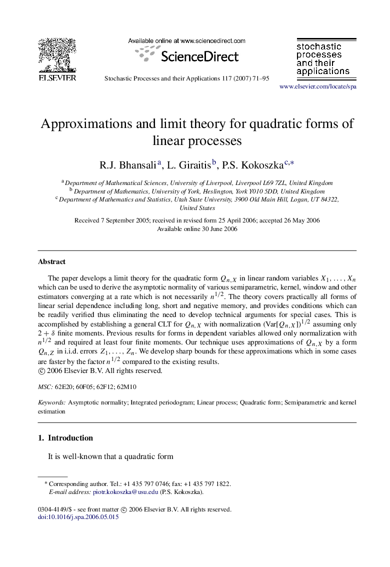 Approximations and limit theory for quadratic forms of linear processes