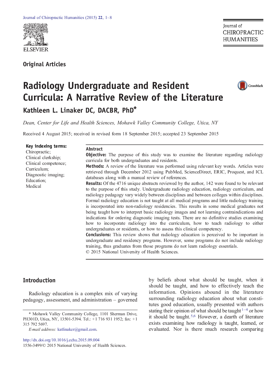 Radiology Undergraduate and Resident Curricula: A Narrative Review of the Literature