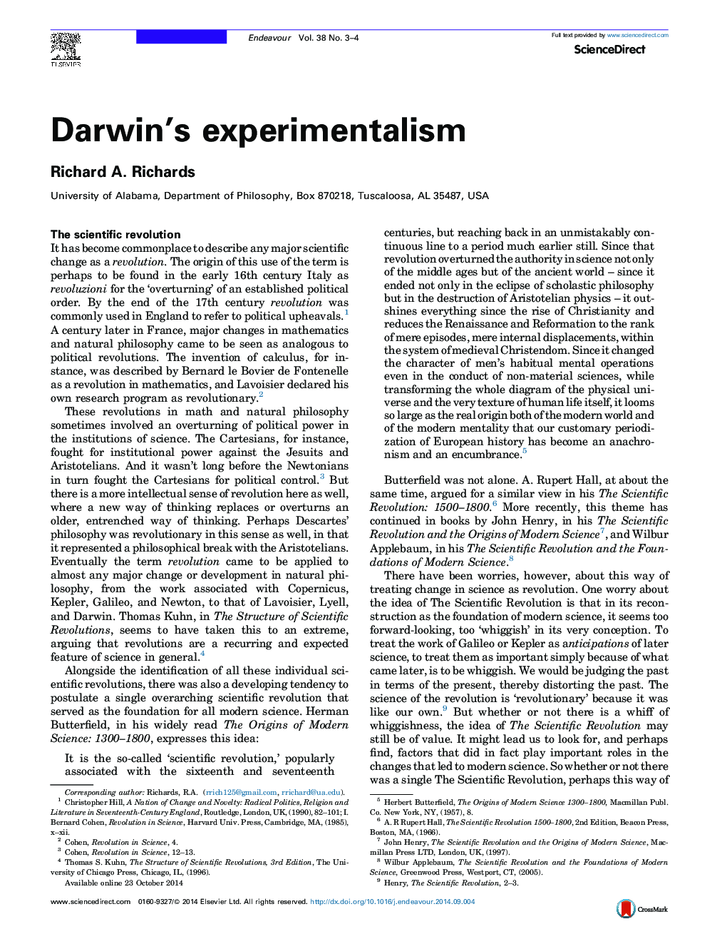 آزمایش تجربی داروین 