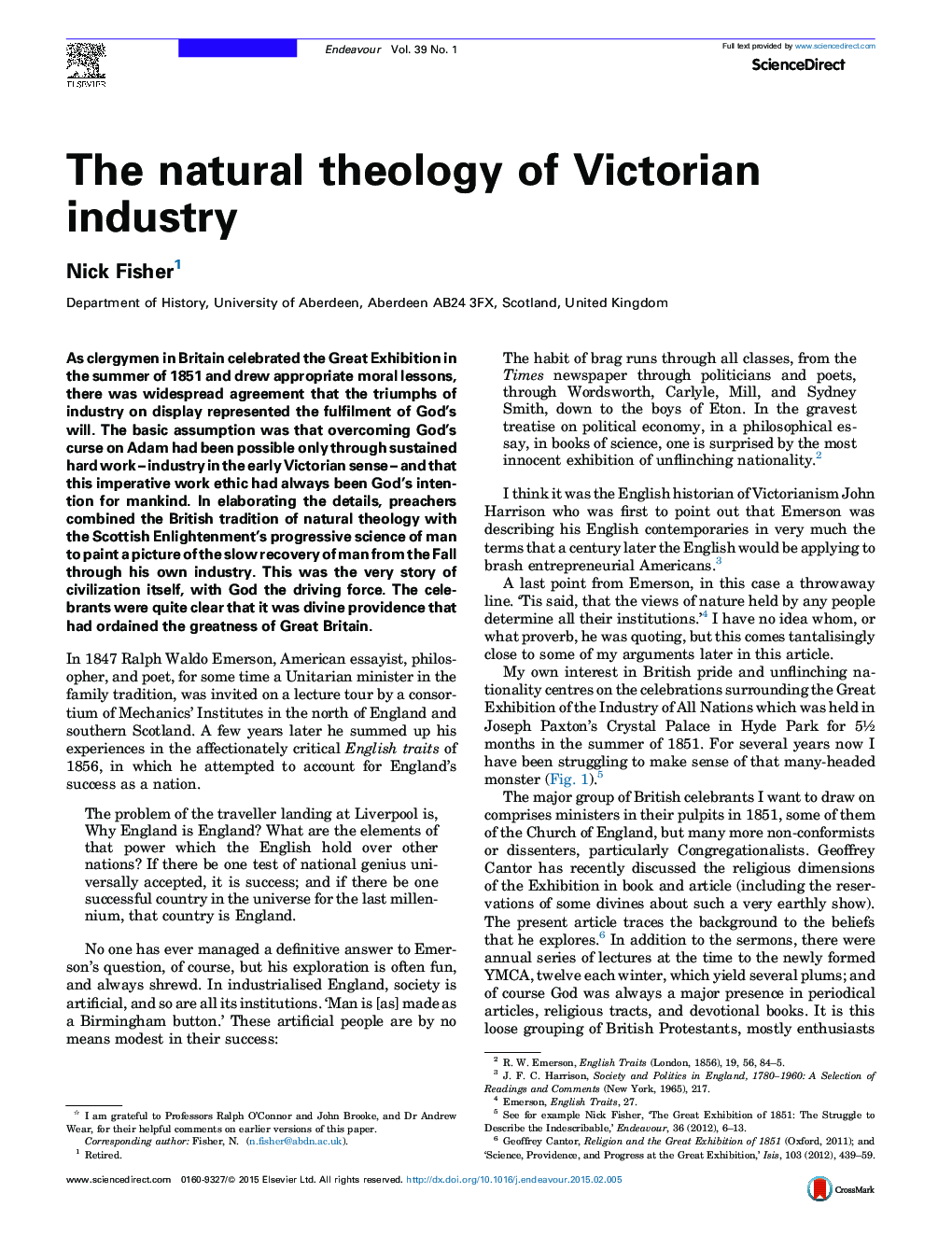 The natural theology of Victorian industry 