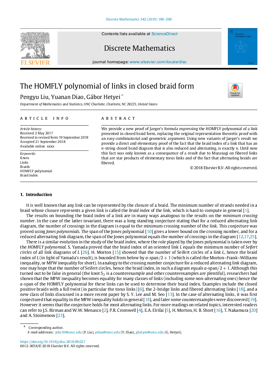 The HOMFLY polynomial of links in closed braid form