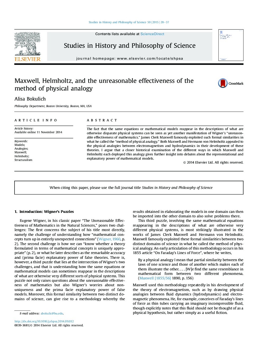 Maxwell, Helmholtz, and the unreasonable effectiveness of the method of physical analogy