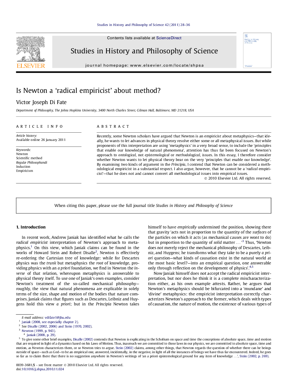 Is Newton a ‘radical empiricist’ about method?