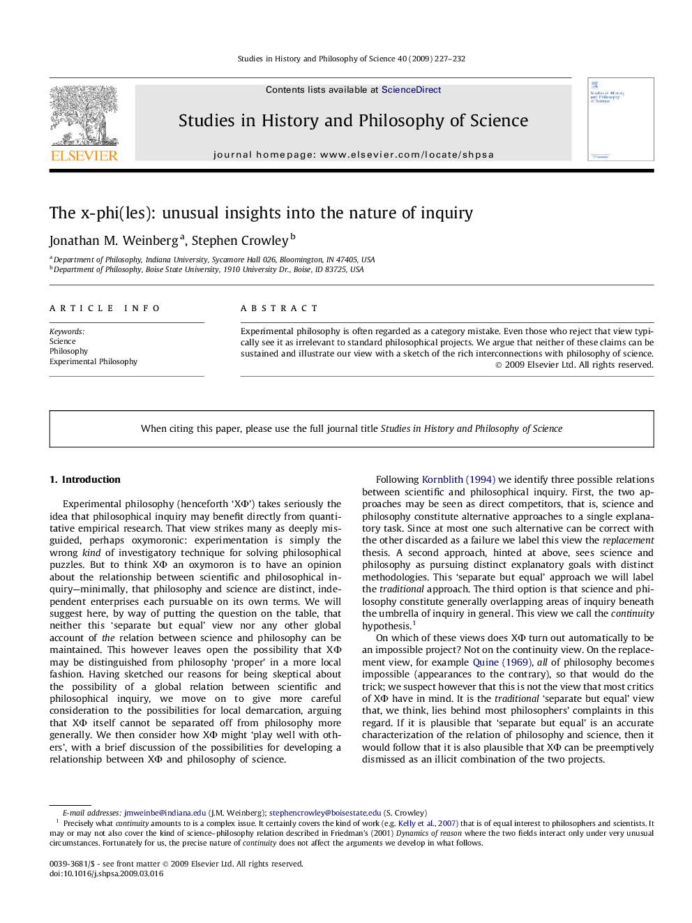 The x-phi(les): unusual insights into the nature of inquiry