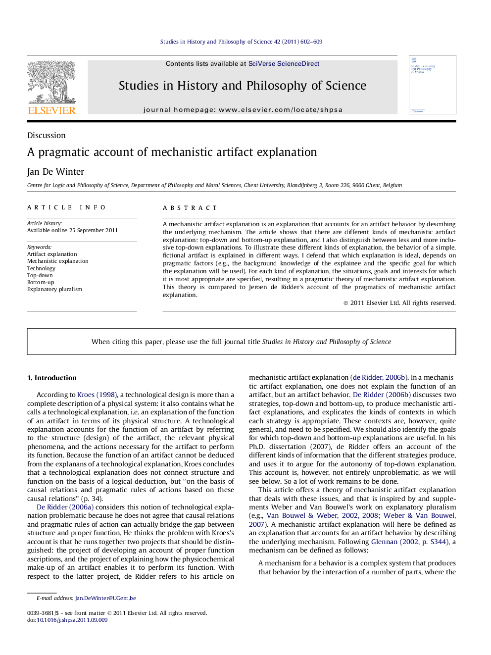 A pragmatic account of mechanistic artifact explanation