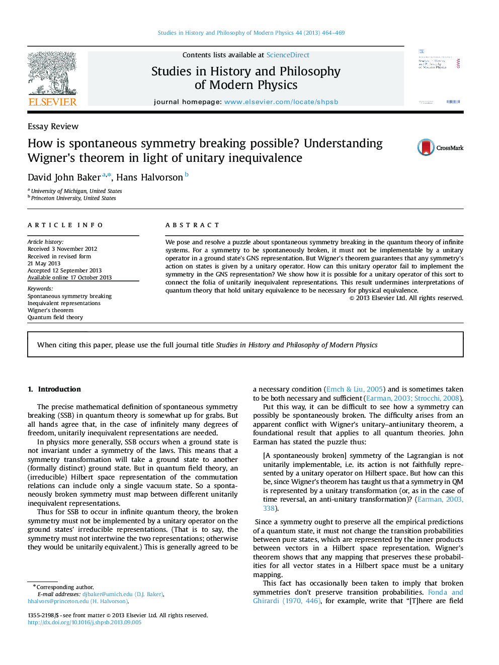 How is spontaneous symmetry breaking possible? Understanding Wigner's theorem in light of unitary inequivalence