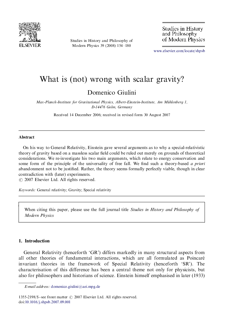 What is (not) wrong with scalar gravity?