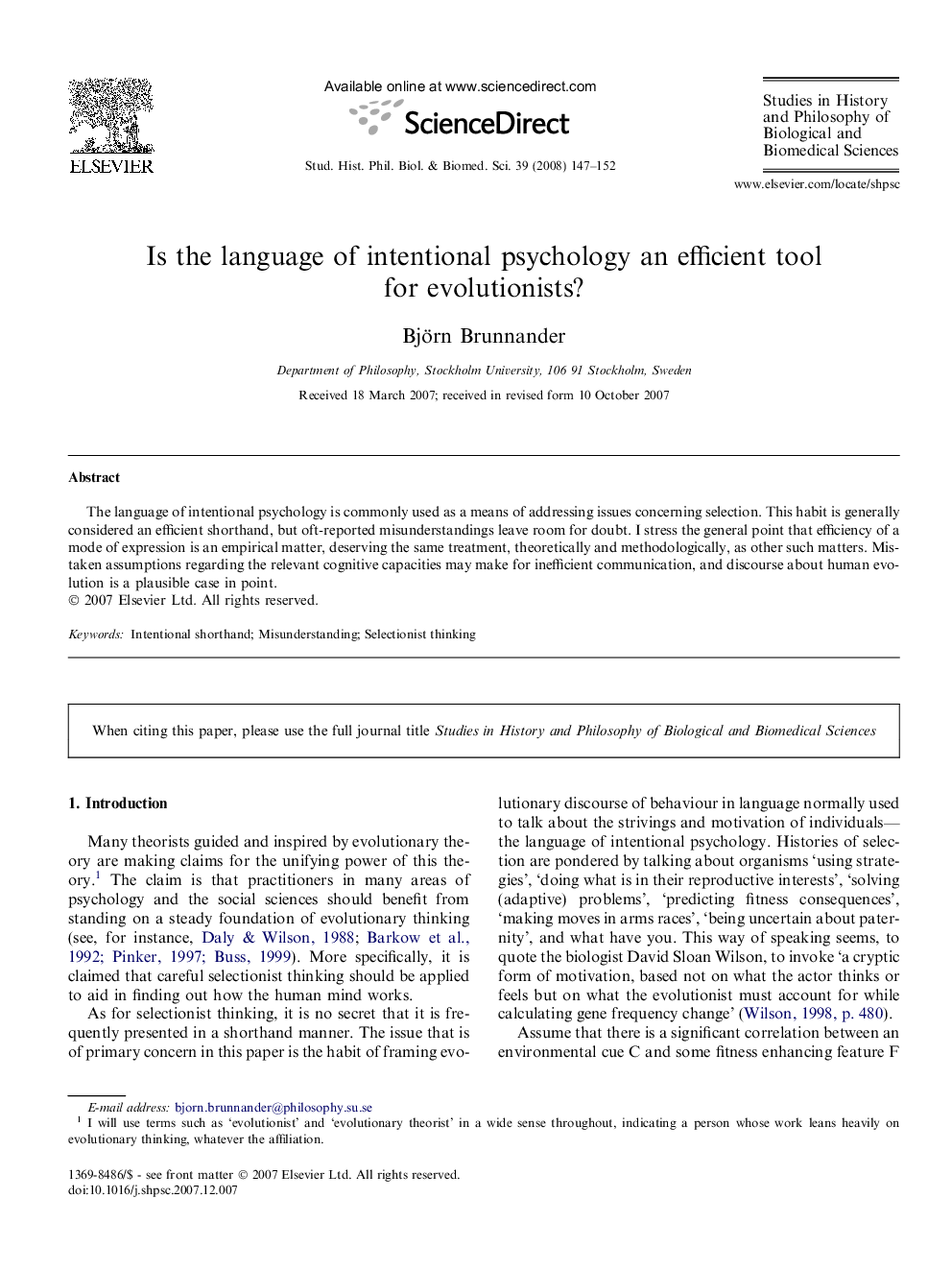 Is the language of intentional psychology an efficient tool for evolutionists?