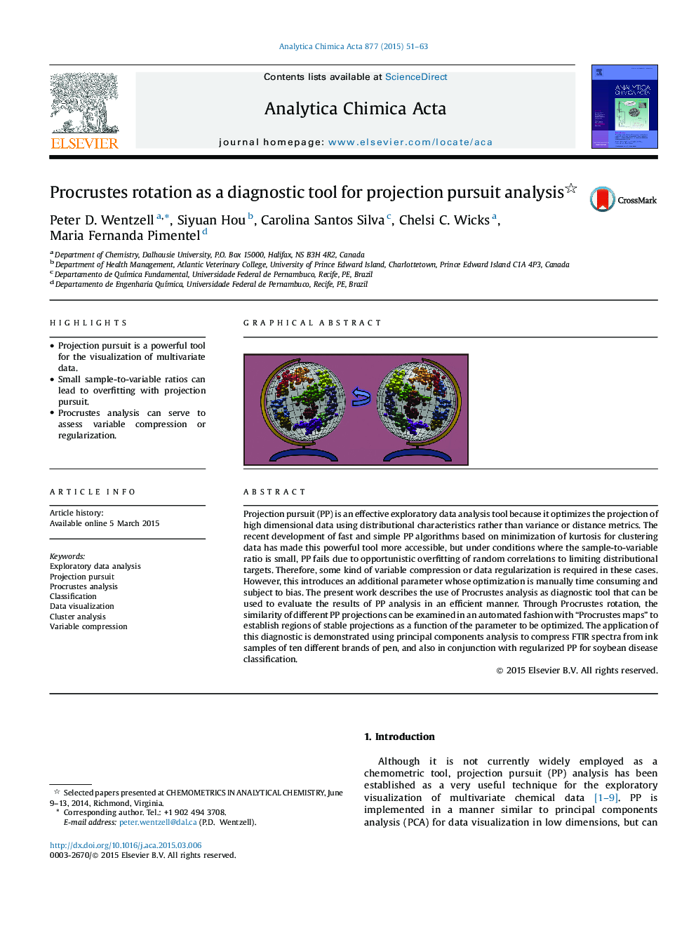 Procrustes rotation as a diagnostic tool for projection pursuit analysis