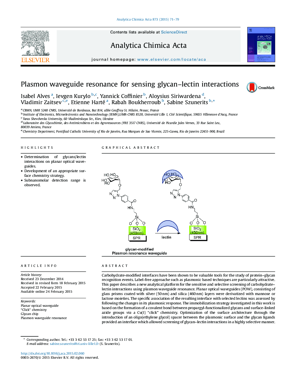 Plasmon waveguide resonance for sensing glycan–lectin interactions