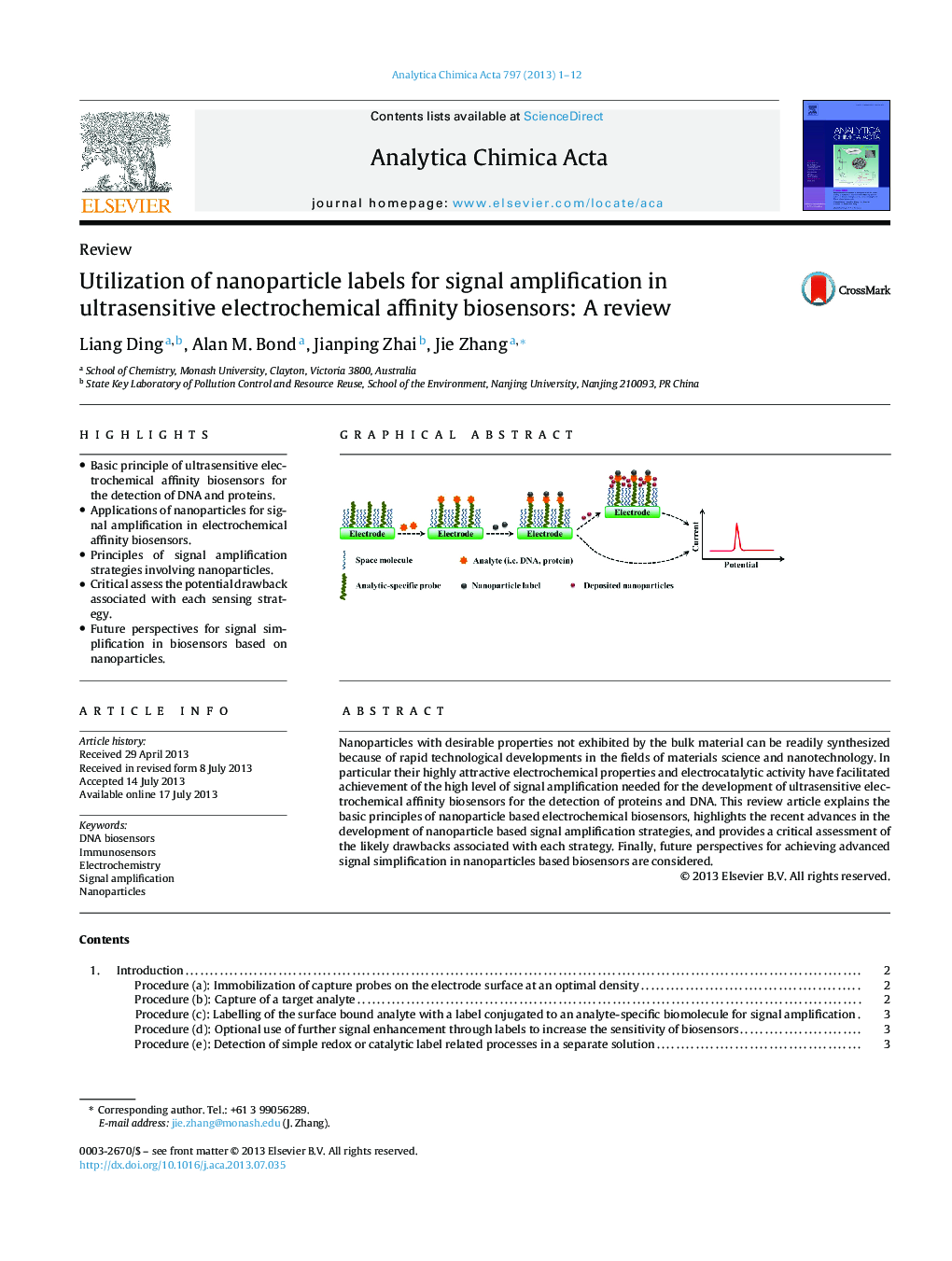 Utilization of nanoparticle labels for signal amplification in ultrasensitive electrochemical affinity biosensors: A review