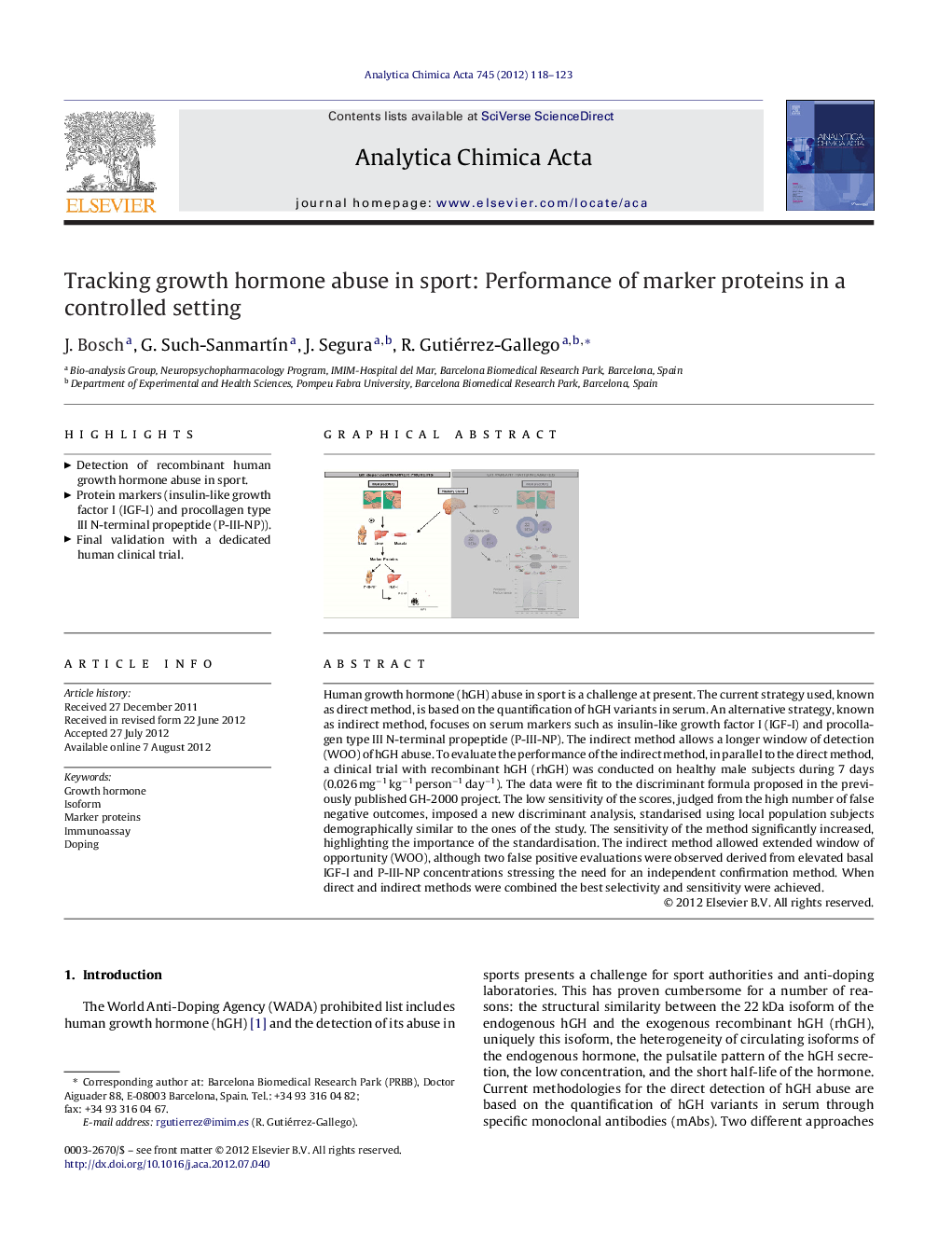 Tracking growth hormone abuse in sport: Performance of marker proteins in a controlled setting