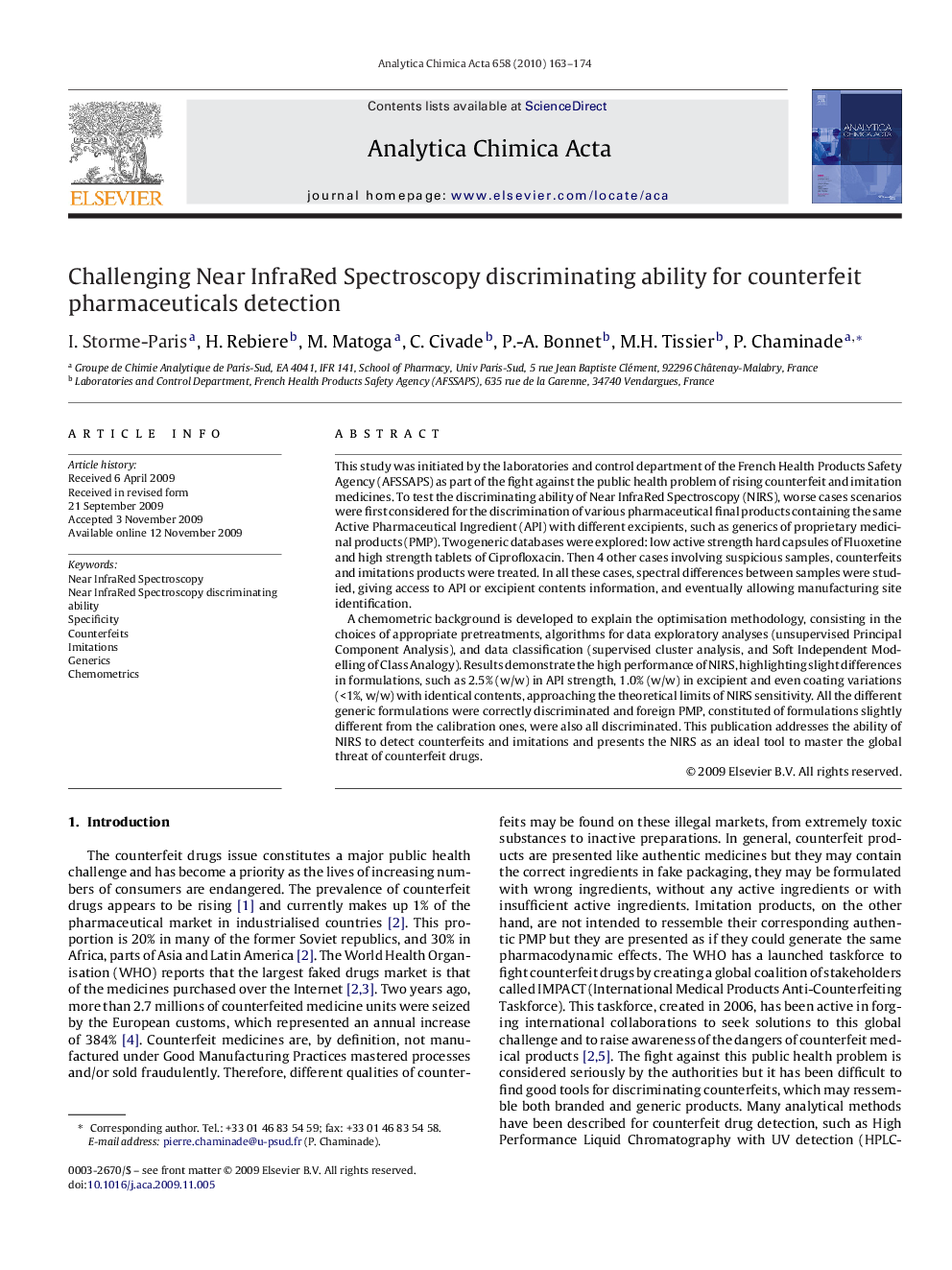 Challenging Near InfraRed Spectroscopy discriminating ability for counterfeit pharmaceuticals detection