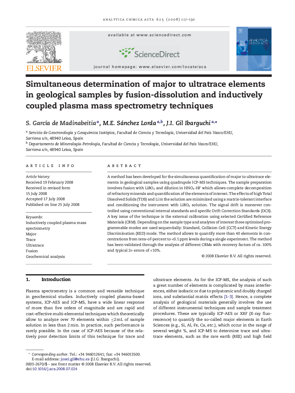 Simultaneous determination of major to ultratrace elements in geological samples by fusion-dissolution and inductively coupled plasma mass spectrometry techniques