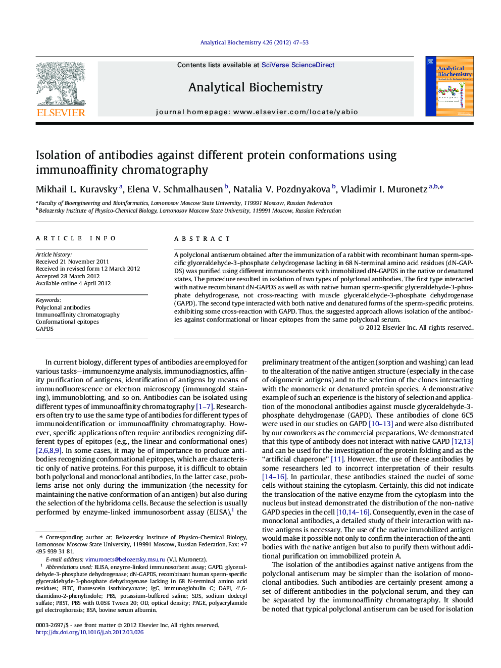 Isolation of antibodies against different protein conformations using immunoaffinity chromatography