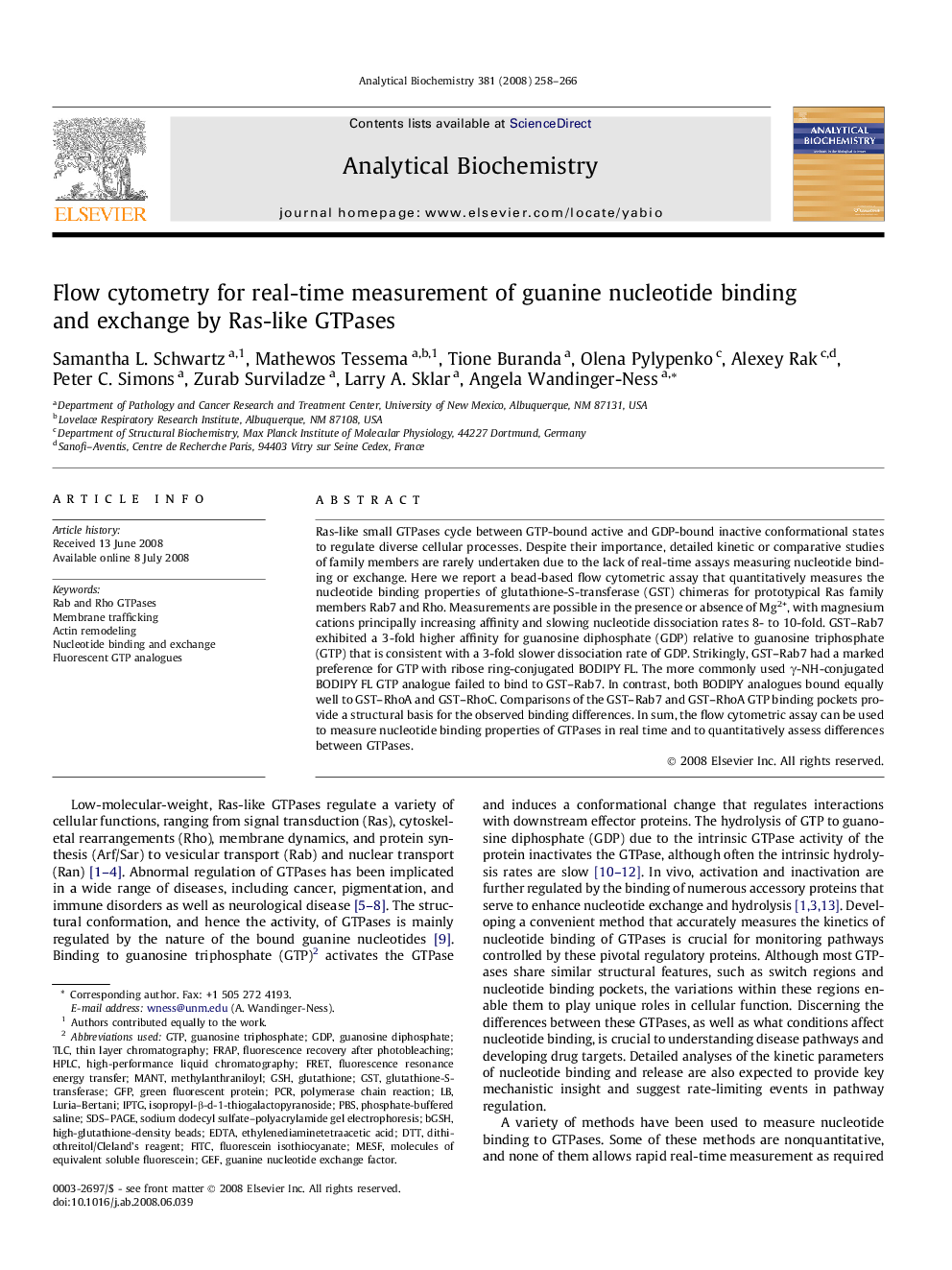 Flow cytometry for real-time measurement of guanine nucleotide binding and exchange by Ras-like GTPases