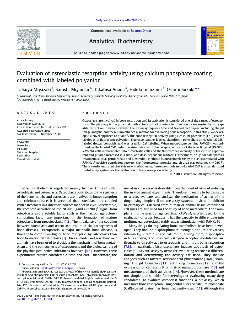 Evaluation of osteoclastic resorption activity using calcium phosphate coating combined with labeled polyanion